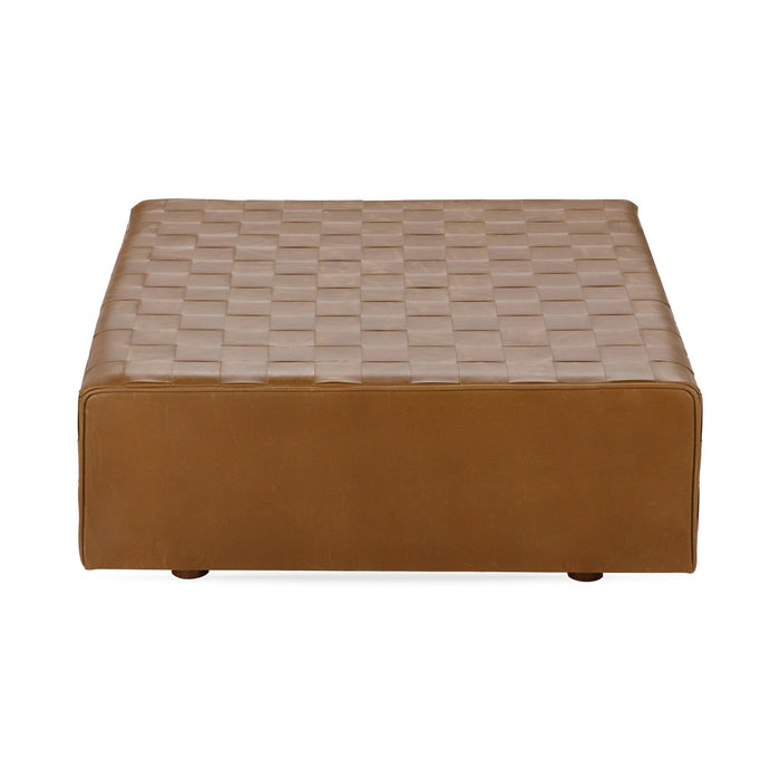 Bridgitte - Leather Square Ottoman - Autum Maple