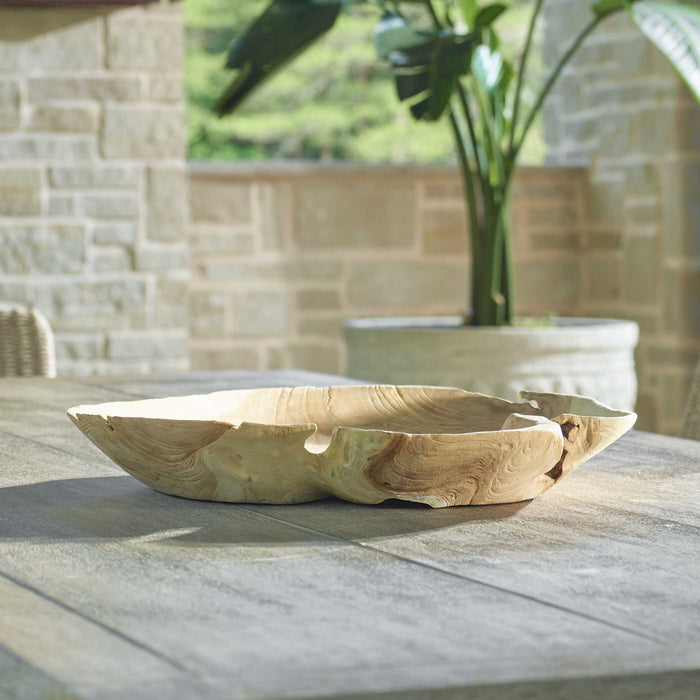 Organic Embrace - Outdoor Teak Bowl - Brown