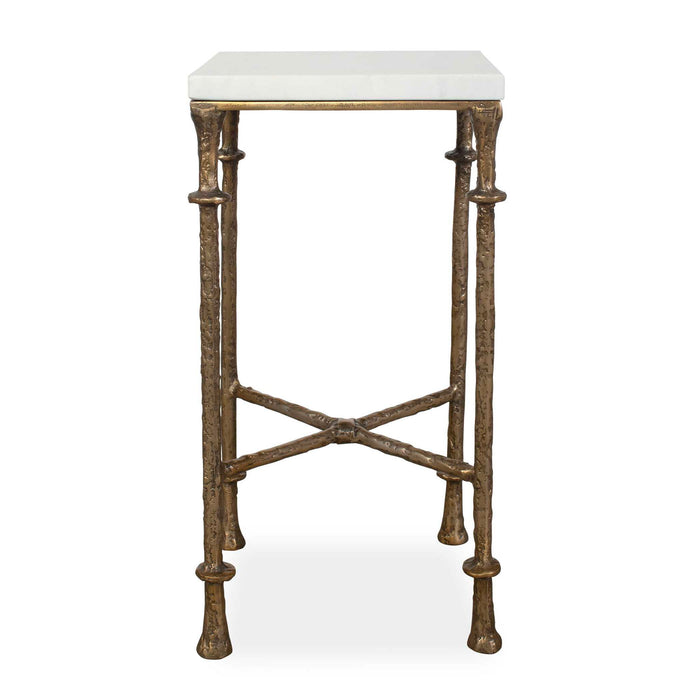 Penelope - Marble Accent Table - Brass / White