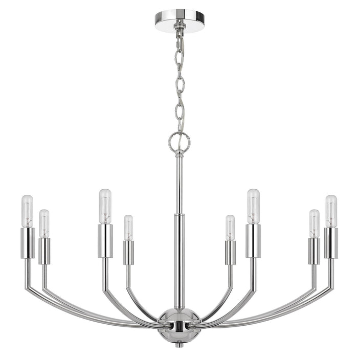 Maxton - 8 Light 19" Height Metal Chandelier - Chrome
