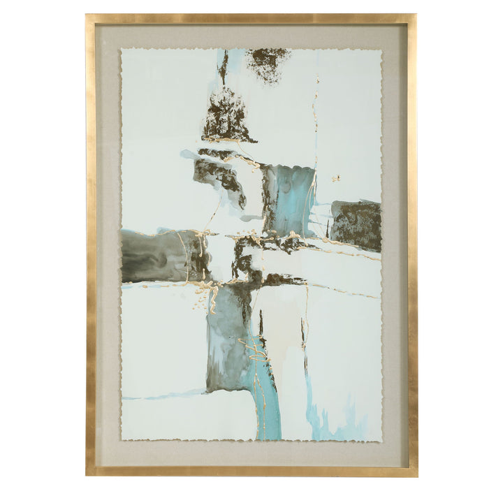 Crosswalk - Abstract Art - Gold