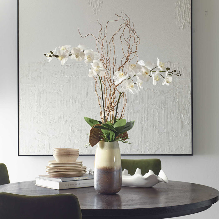 Earthbound Orchid - With Vase - Dark Brown