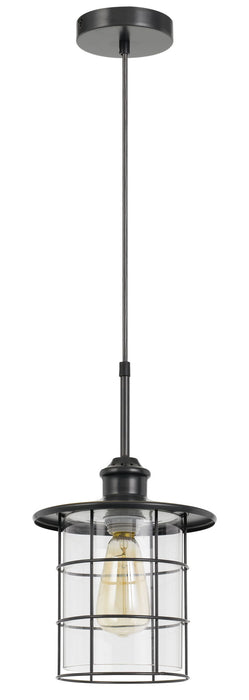 Silverton - 15" Height Pendant - Dark Bronze & Clear