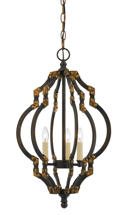 Howell - 23.25" Height Metal Pendant - Iron & Antique Gold