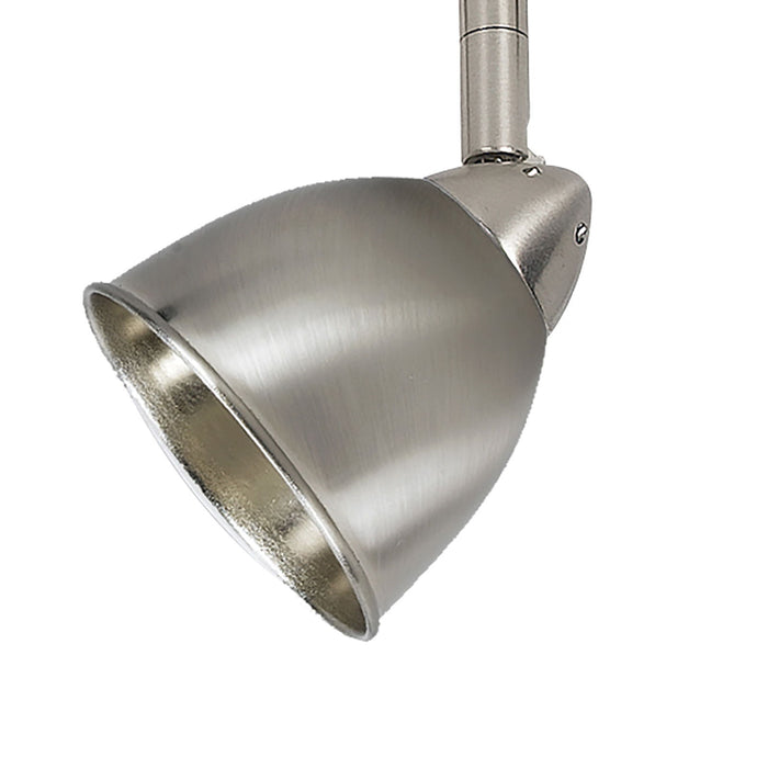 4.87" Height Serpentine Track Head With Shade - Brushed Steel