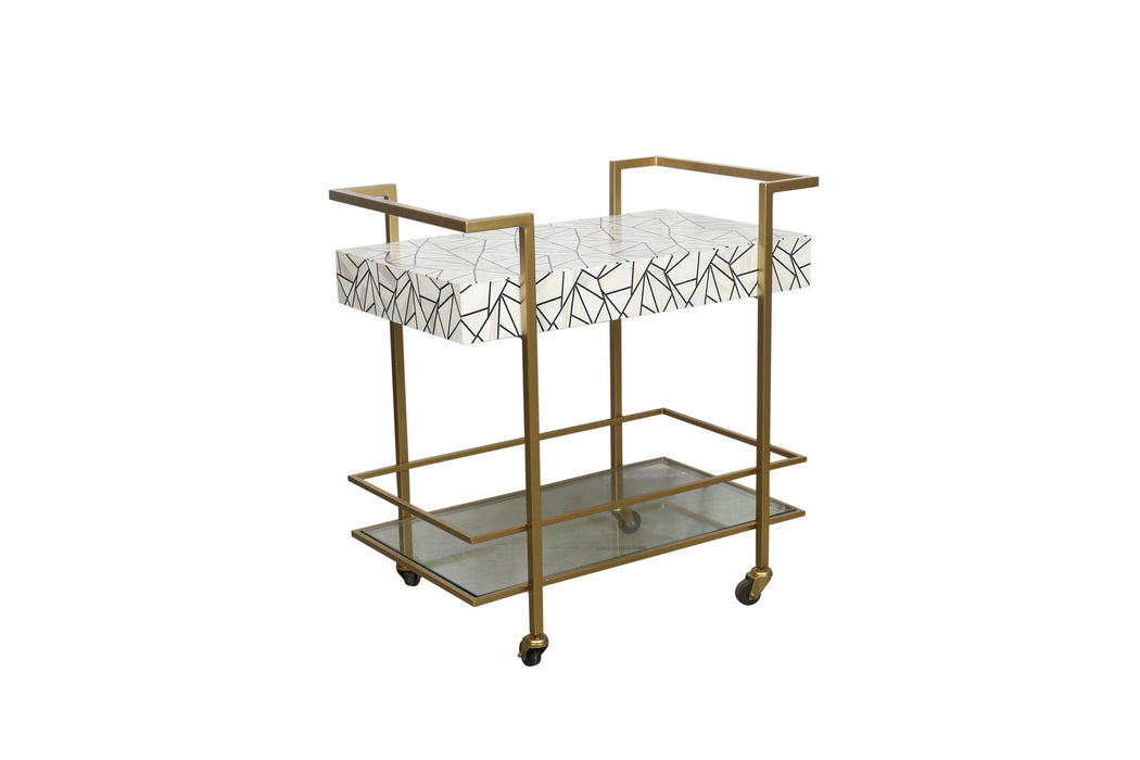 Bottoms Up - Bar Cart - Ivory Bone