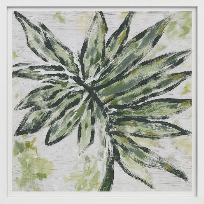 Palm Leaf Palette I Framed Print - Green / White / Yellow