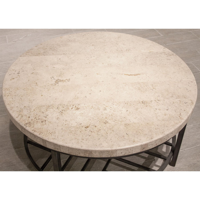 Capri - Round Coffee Table - Alabaster Travertine