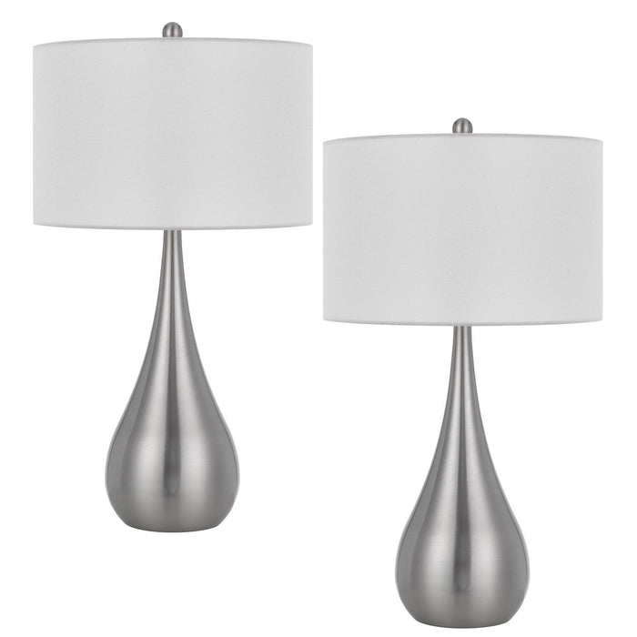 Diego - 150W 3 Way Metal Table Lamp (Set of 2) - Brushed Steel