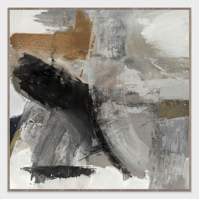 Cause I - 48" x 48" Painting Art by Buddy Whitlock - Gray / Black