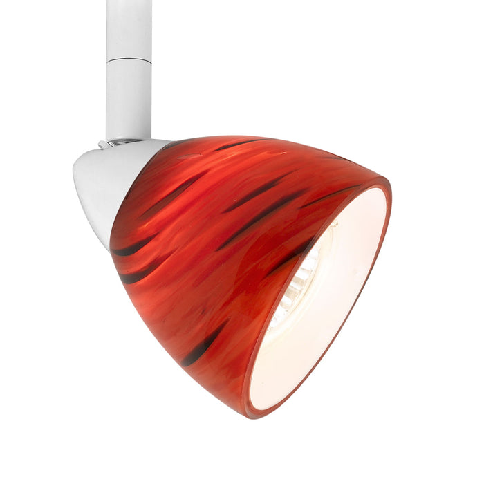 4.87" Height Serpentine Track Head With Shade - Red & White