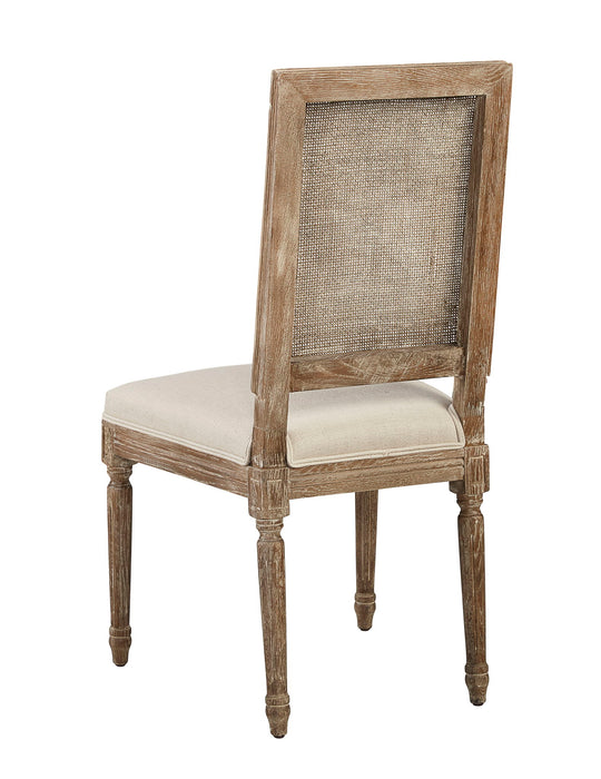 Caned Back Side Chair (Set of 2) - Linen & Oak