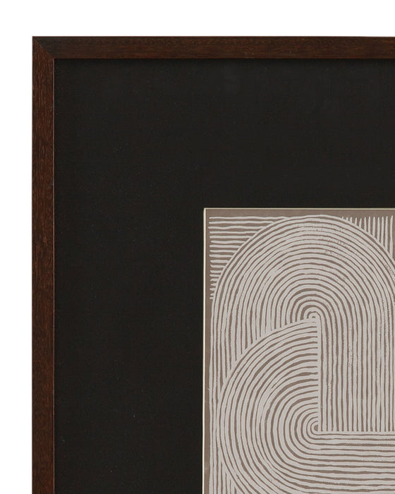 Neutral Strokes IV Framed Print - Black