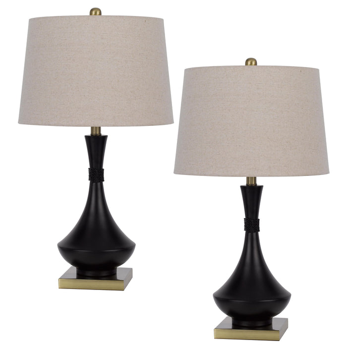 Hilo - Table Lamp (Set of 2) - Black & Antique Brass