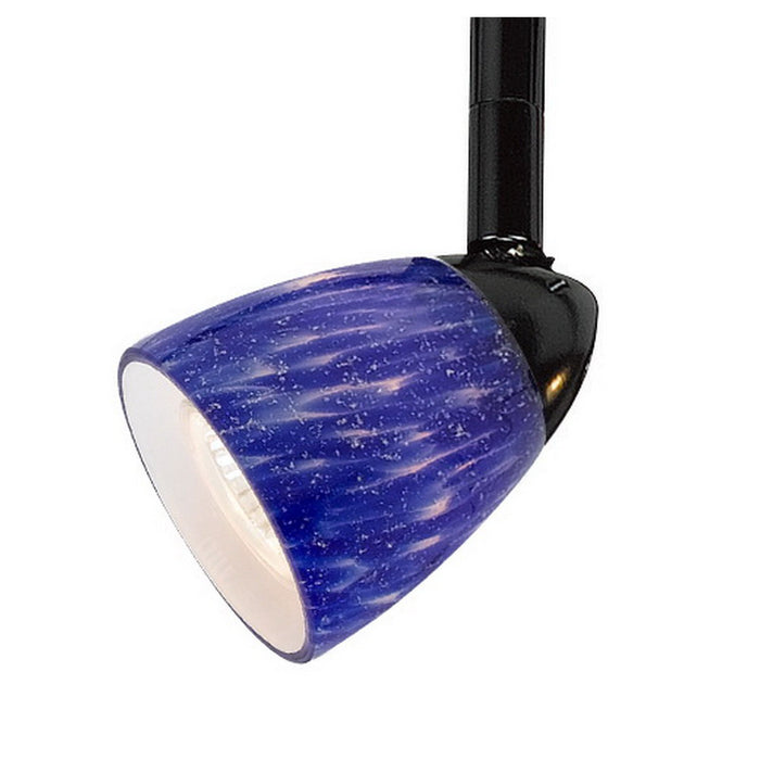 4.87" Height Serpentine Track Head With Shade - Blue & Black - Metal & Glass