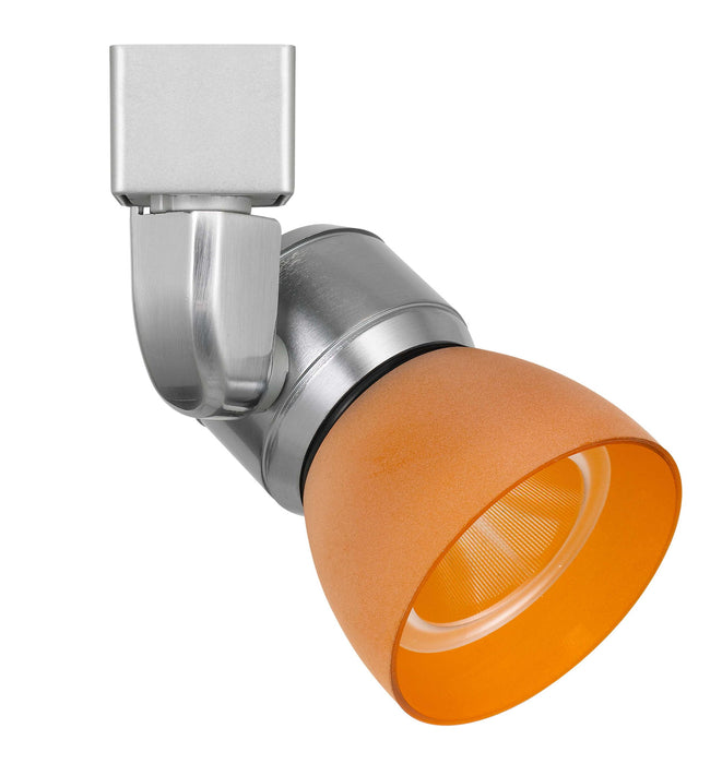6.25" Height Metal Track Head - Brushed Steel & Orange