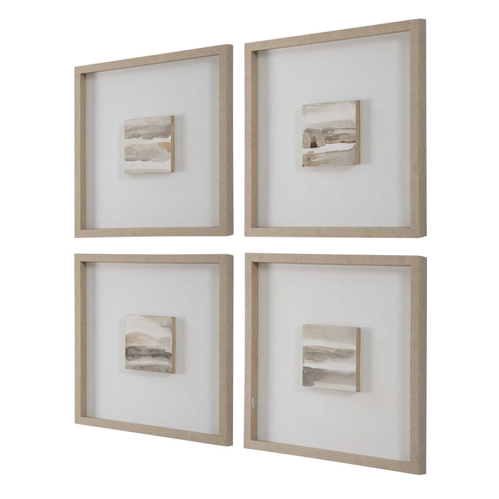 Studying Sepia - Hand Painted Canvases (Set of 4) - Light Brown