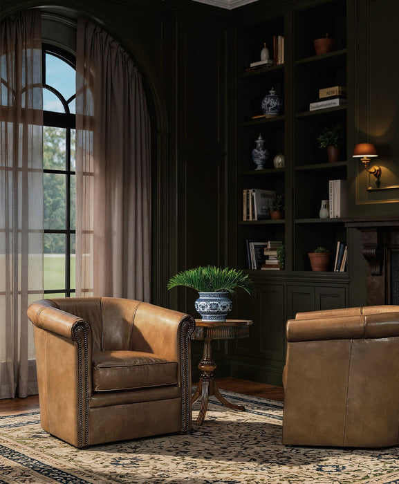 Commerce And Market - Round Pedestal Accent Table - Dark Brown