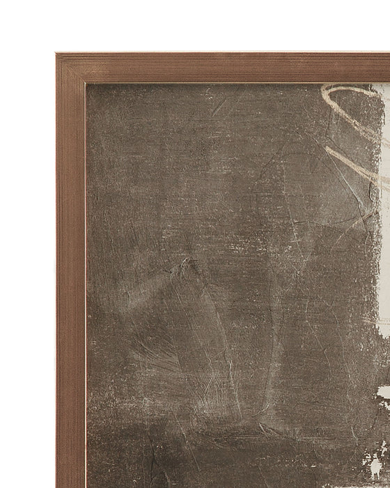 Neutral Contrast Section Framed Print - Beige / Dark Brown