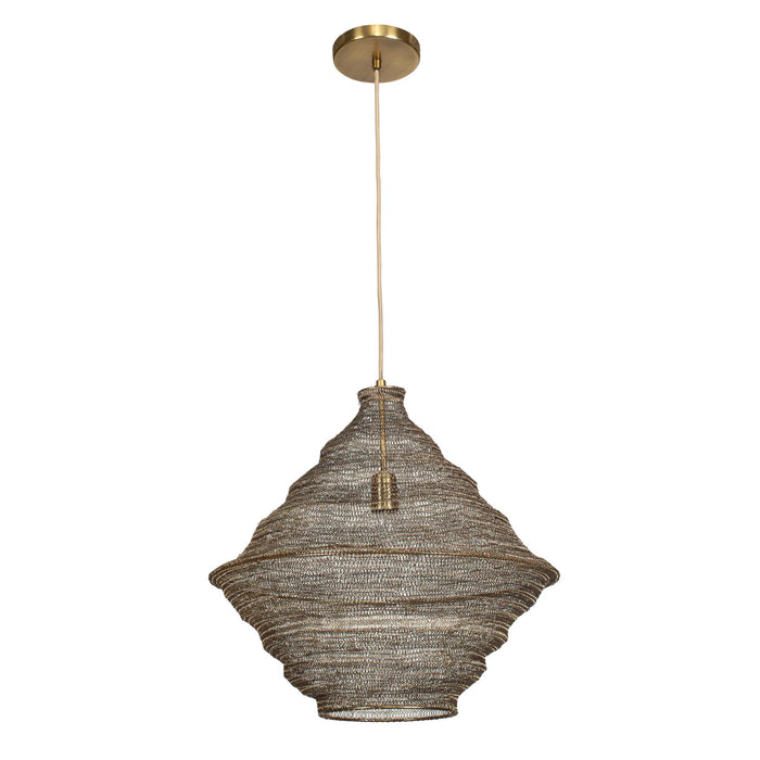 Sigh - Woven Brass 1 Light Pendant - Brass