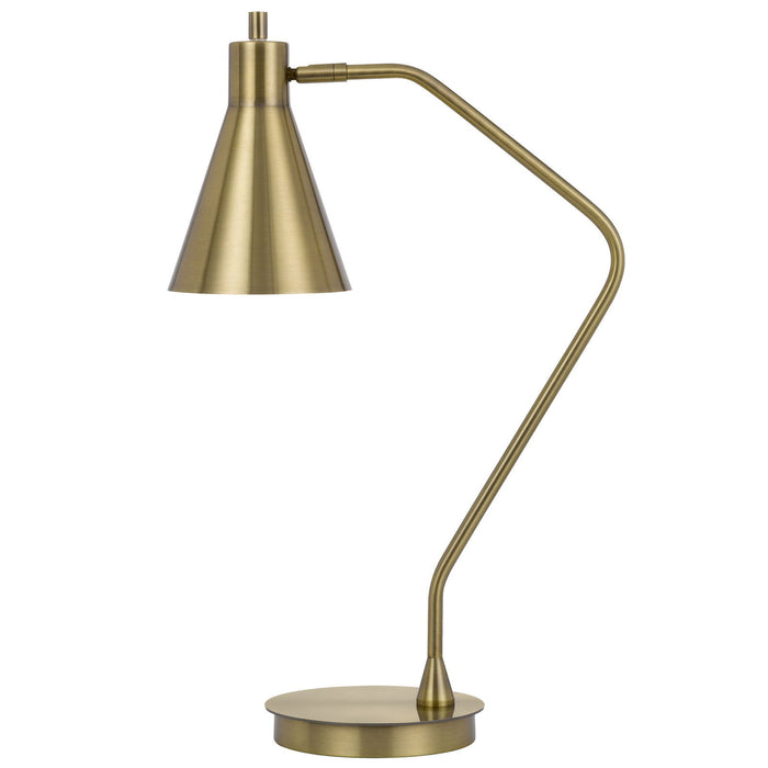 Capstone - Type A LED Bulb 12W Max. Task Metal Table Lamp With Swivel Shade - Antique Brass