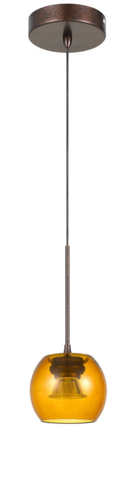 Ithaca - 10" Height Led Glass Pendant - Rust