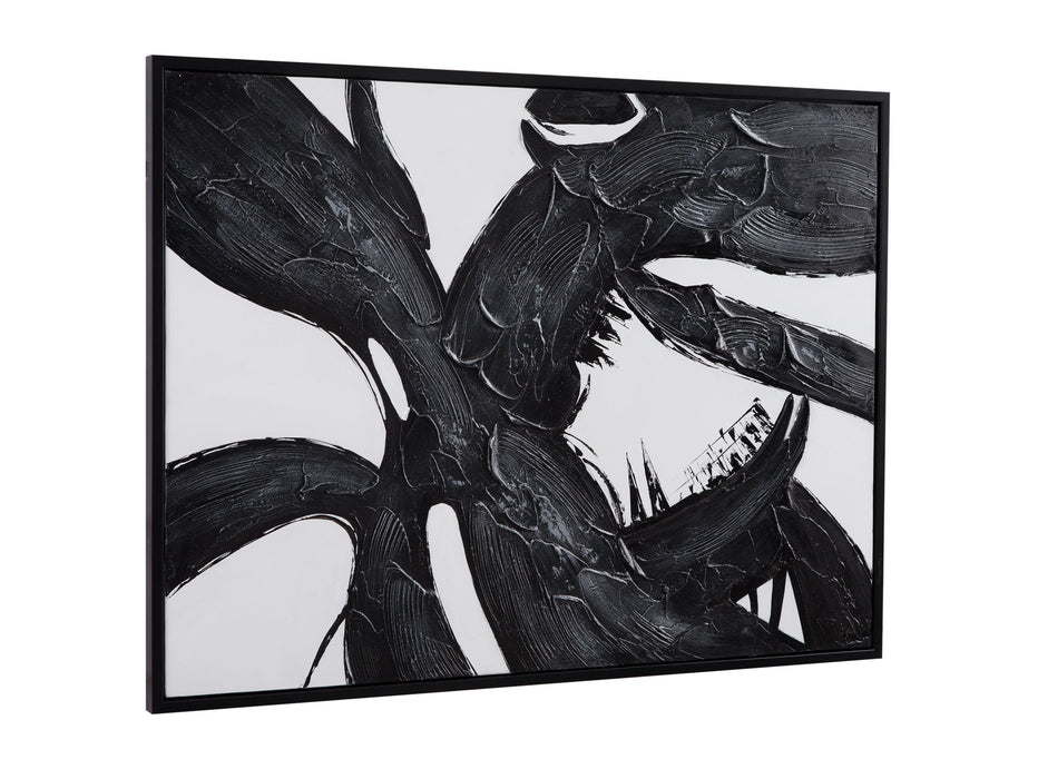 Shadows Fall Framed Canvas - Black / White