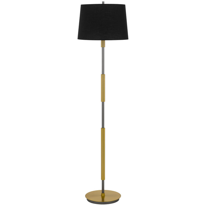 Ciudad - 150W 3 Way Metal Two Tone Floor Lamp - Antique Brass / Silver Gray / Black