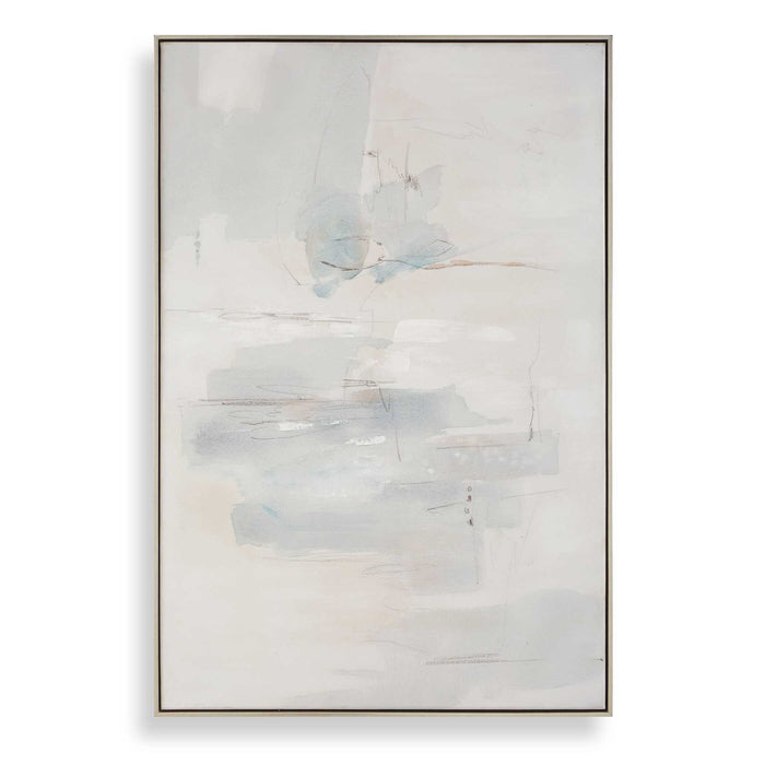 One And Only - Hand Painted Abstract Art - Blue / Brown / Gray / White