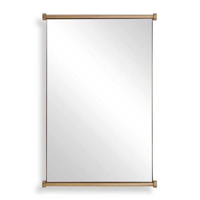 Scroll - Rectangular Mirror - Brass / Gold