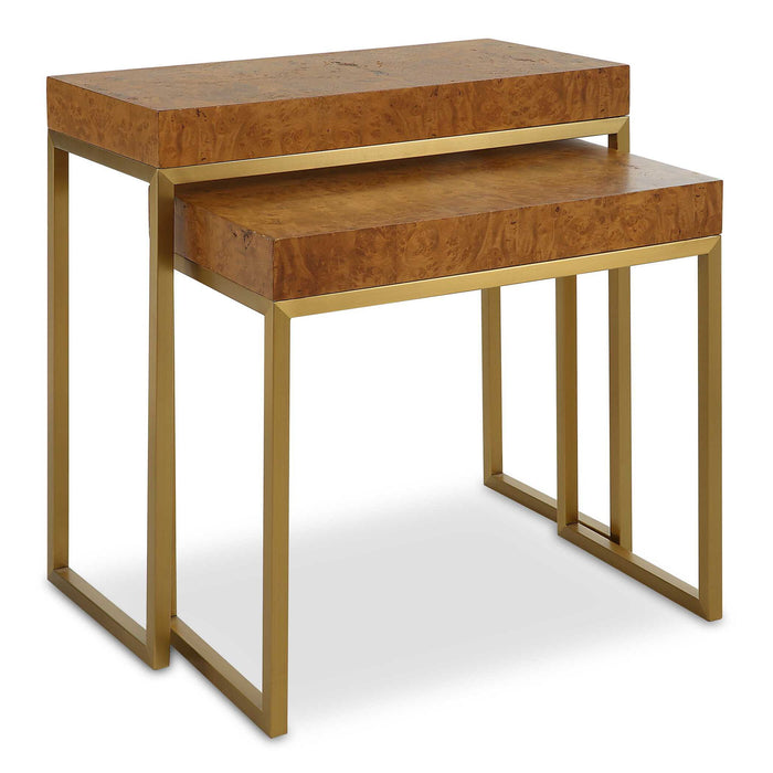 Burl-esque - Wooden Nesting Tables (Set of 2)