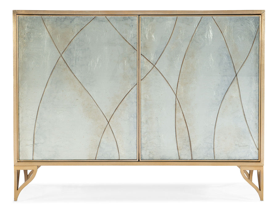 Melange - Joannie 2-Door Chest - Light Blue / Gold