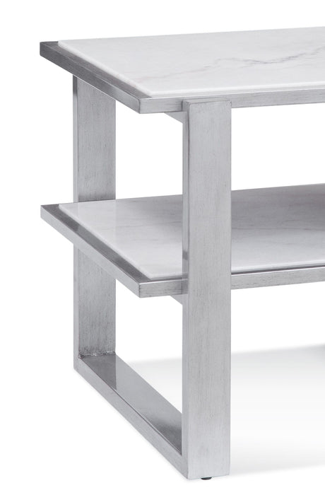 Hessle - Rectangle End Table - Silver