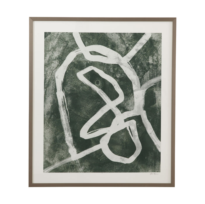 Chalk Line II Framed Print - Green / White