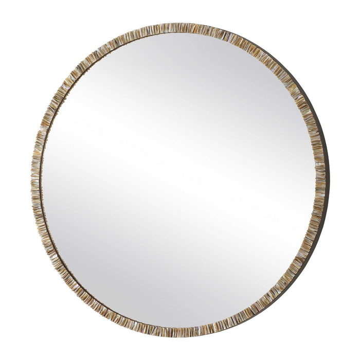 Odeon - Shell Inlay Round Mirror - Bronze