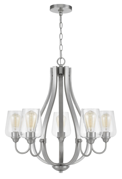 Newport - Chandelier - Brushed Steel