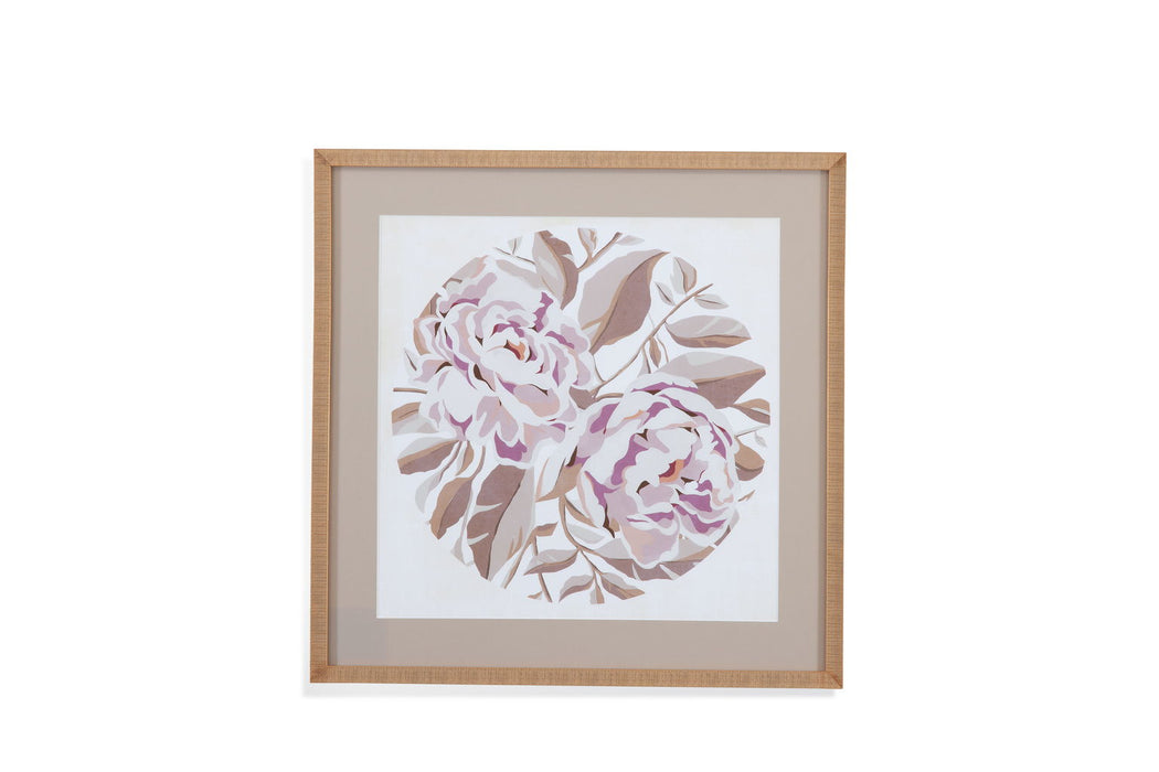 Eye Of Peony II Framed Print - Beige