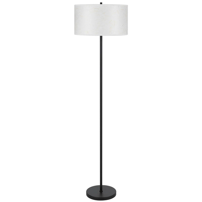 Octavia - Metal Floor Lamp With Drum Shade - Black / White
