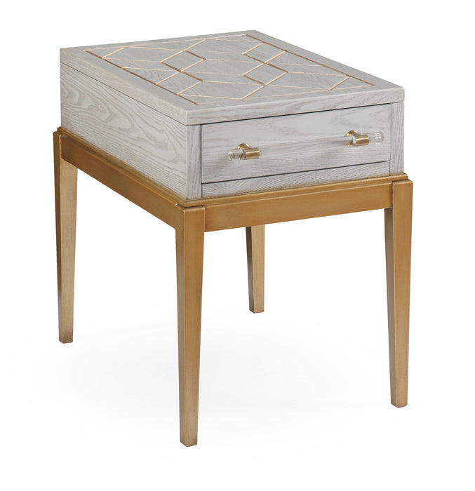 Perrine - Chairside Table - Silver / Gold