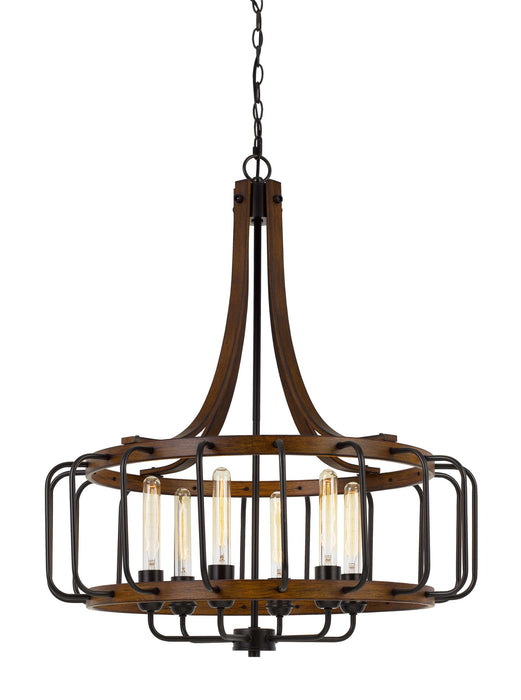 Kellia - 34" Height Metal Fixture - Iron and Dark Oak