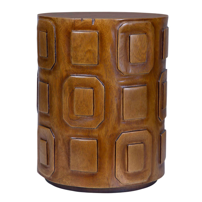 Alson - Geometric Accent Table - Dark Brown