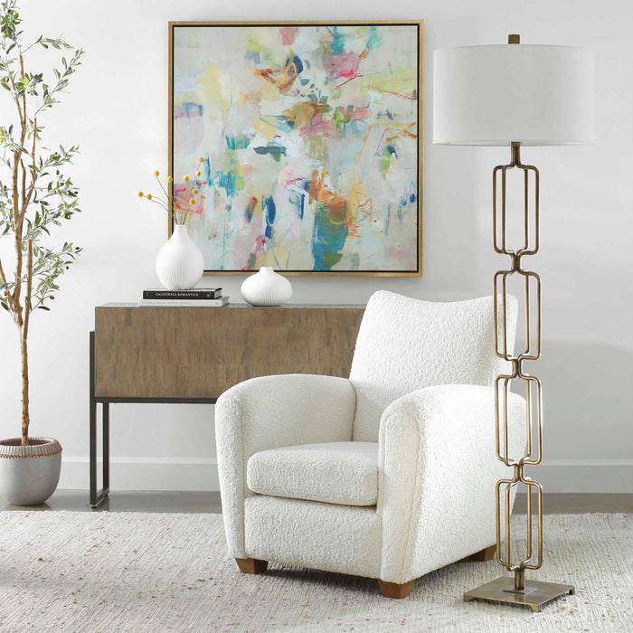 Link - Brushed Gold Floor Lamp