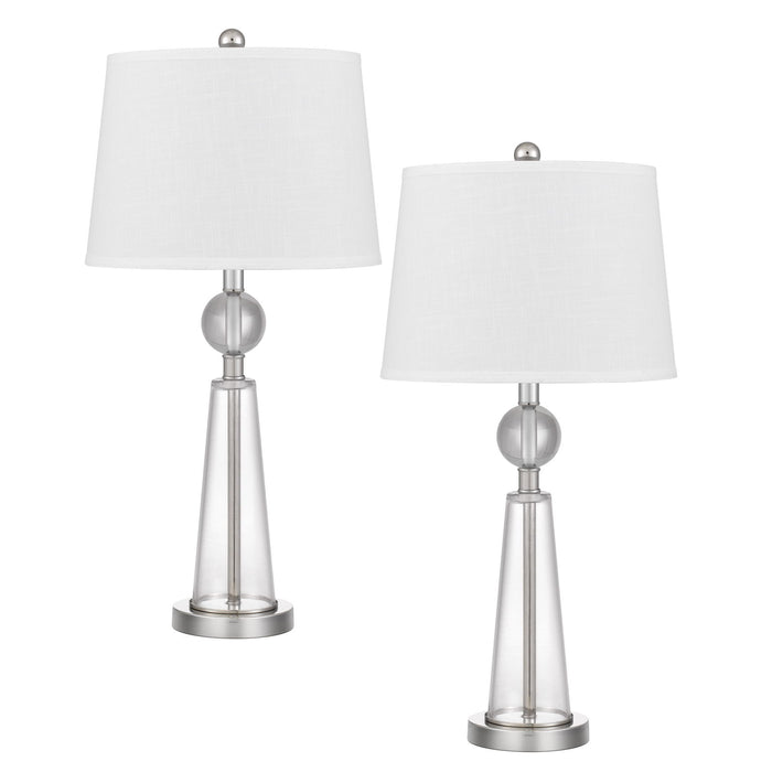 Almere - 28.5" Height Clear Glass Table Lamp (Set of 2) - Brushed Steel
