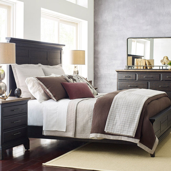 Plank Road King Jessup Dark Panel Bed