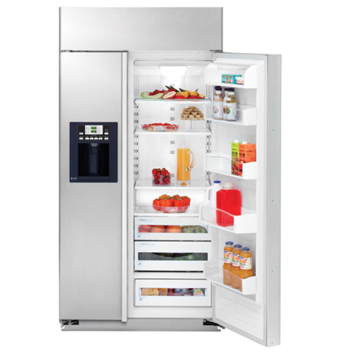 GE Profile™ 48" Built-In Stainless Side-by-Side Refrigerator with Electronic Dispenser