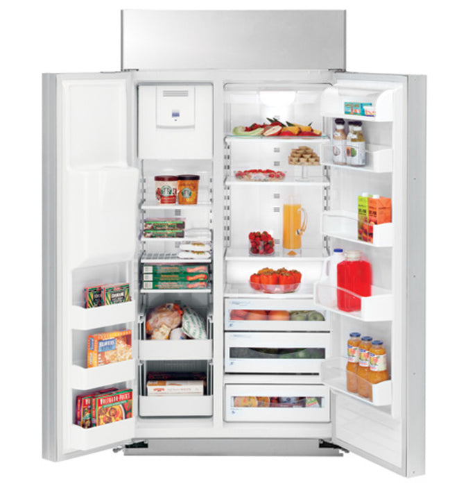 GE Profile™ 48" Built-In Stainless Side-by-Side Refrigerator with Electronic Dispenser