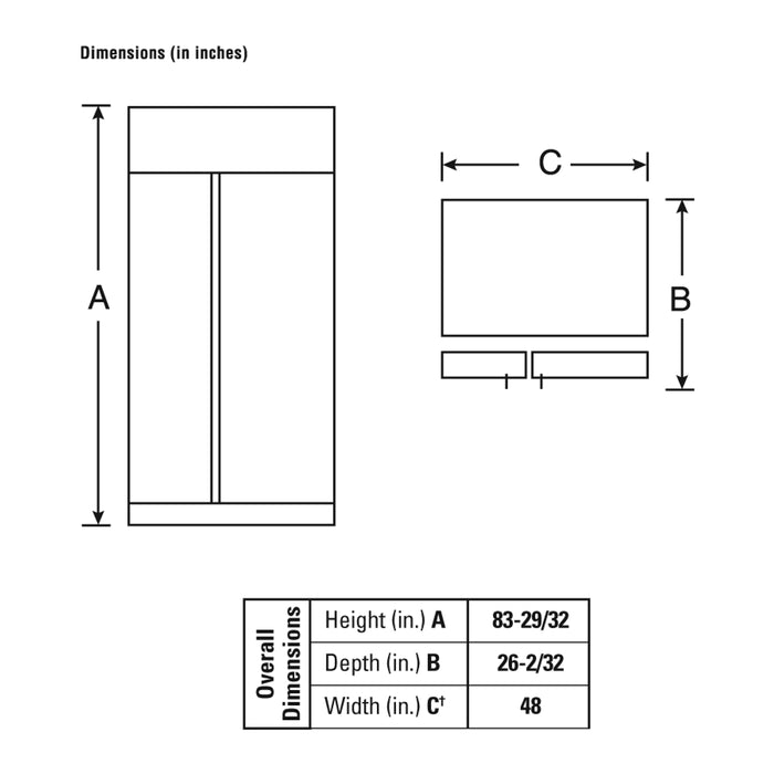 GE Profile™ 48" Built-In Stainless Side-by-Side Refrigerator with Electronic Dispenser