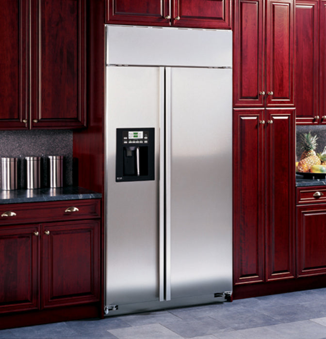 GE Profile™ 48" Built-In Stainless Side-by-Side Refrigerator with Electronic Dispenser