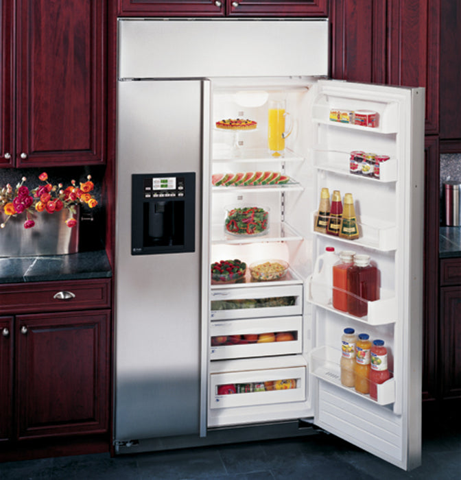 GE Profile™ 48" Built-In Stainless Side-by-Side Refrigerator with Electronic Dispenser