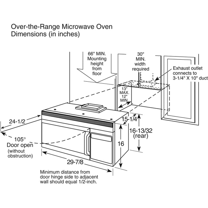 Adora series by GE Spacemaker® 1.9 Over-the-Range Microwave Oven